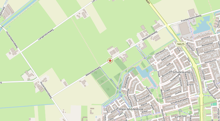 Kaart van de omgeving van de melding