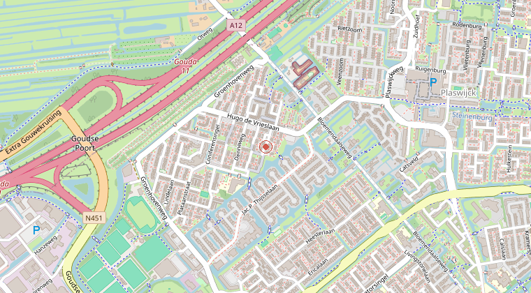 Kaart van de omgeving van de melding