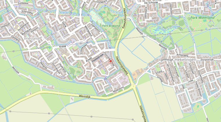Kaart van de omgeving van de melding