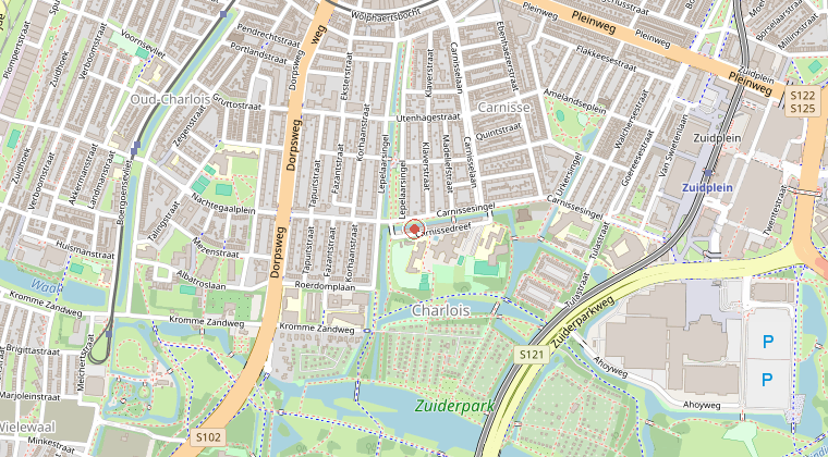 Kaart van de omgeving van de melding