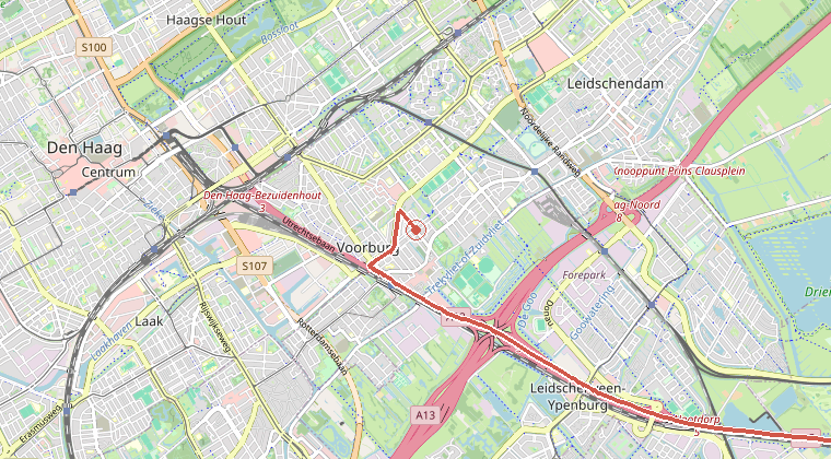 Kaart van de omgeving van de melding