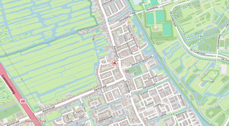 Kaart van de omgeving van de melding