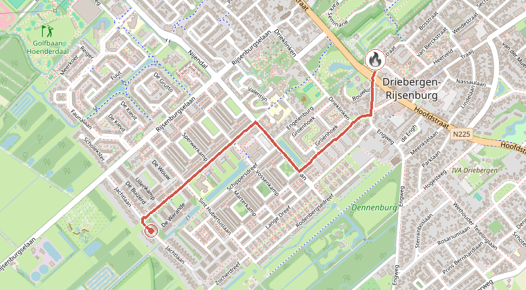 Kaart van de omgeving van de melding