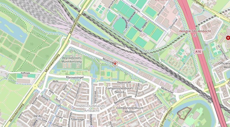 Kaart van de omgeving van de melding