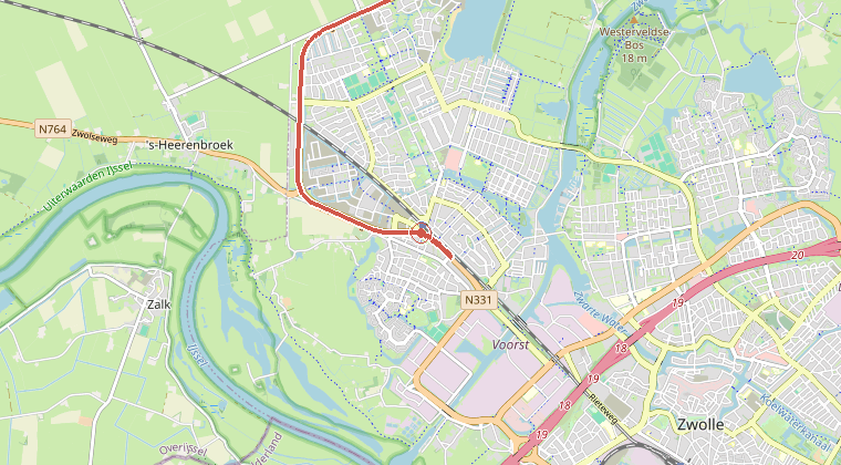 Kaart van de omgeving van de melding