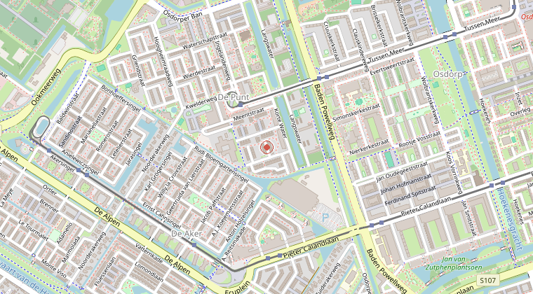 Kaart van de omgeving van de melding