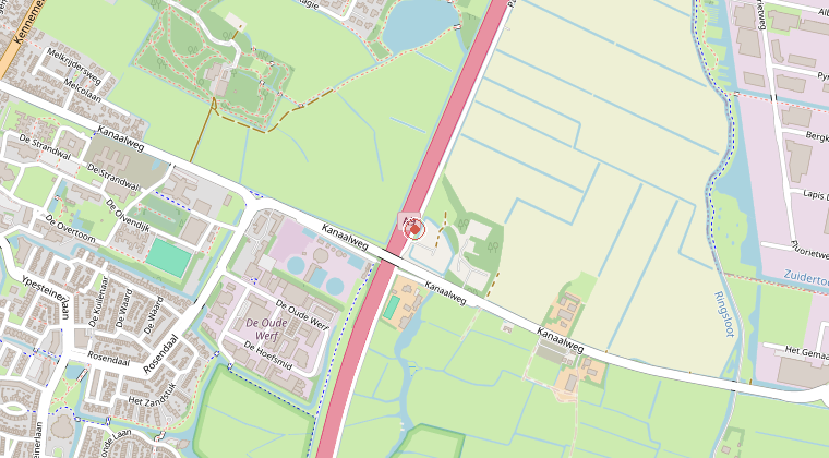 Kaart van de omgeving van de melding