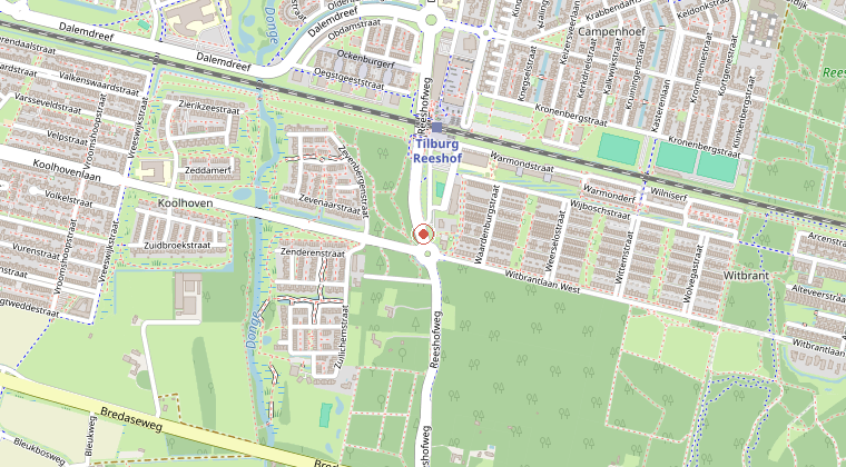 Kaart van de omgeving van de melding