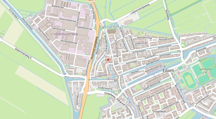 Kaart van de omgeving van de melding