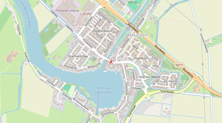 Kaart van de omgeving van de melding
