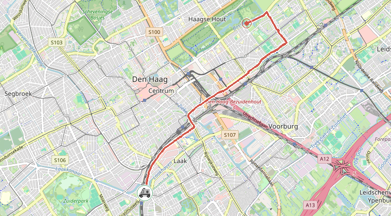 Kaart van de omgeving van de melding