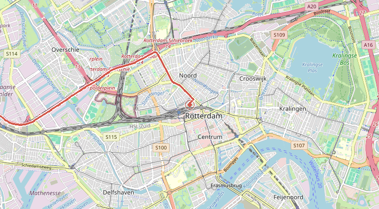 Kaart van de omgeving van de melding