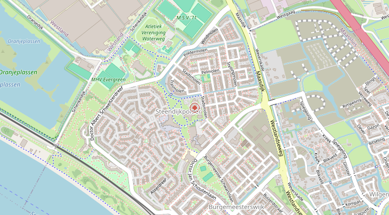 Kaart van de omgeving van de melding