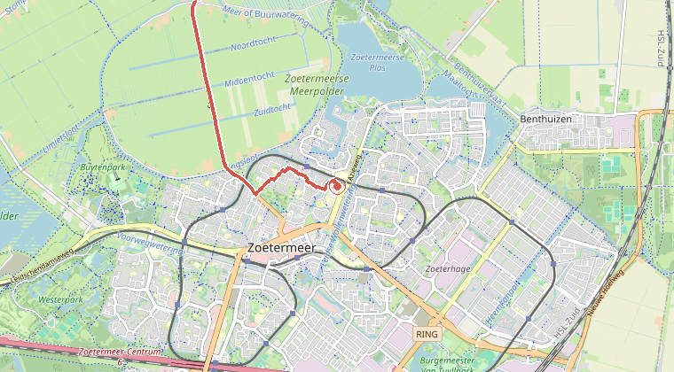Kaart van de omgeving van de melding