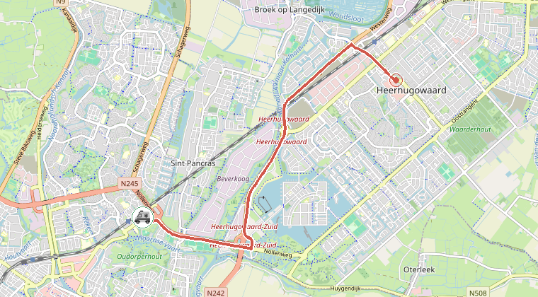 Kaart van de omgeving van de melding