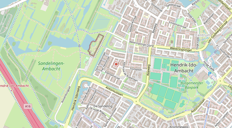 Kaart van de omgeving van de melding
