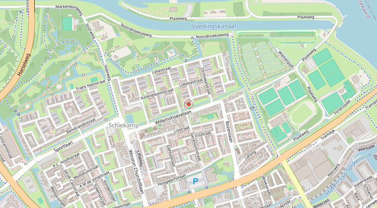 Kaart van de omgeving van de melding