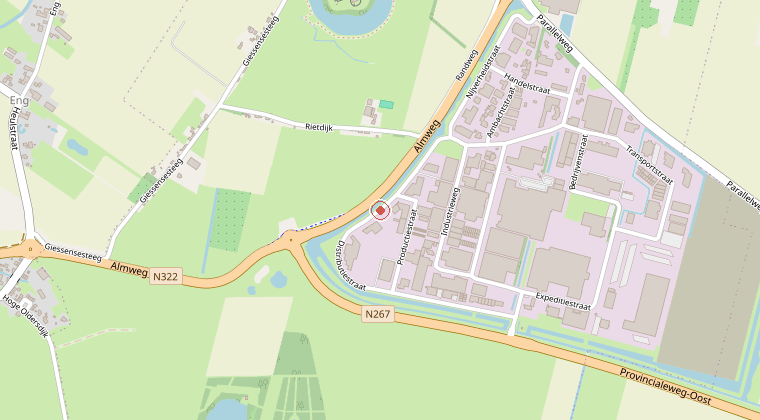 Kaart van de omgeving van de melding