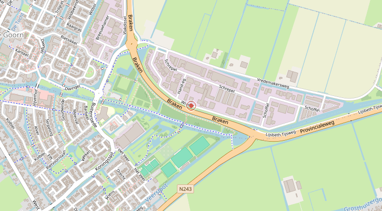 Kaart van de omgeving van de melding