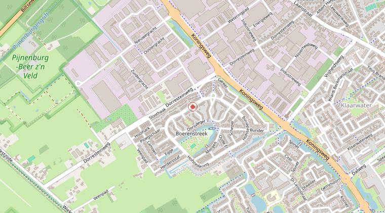 Kaart van de omgeving van de melding