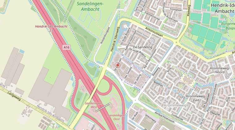 Kaart van de omgeving van de melding