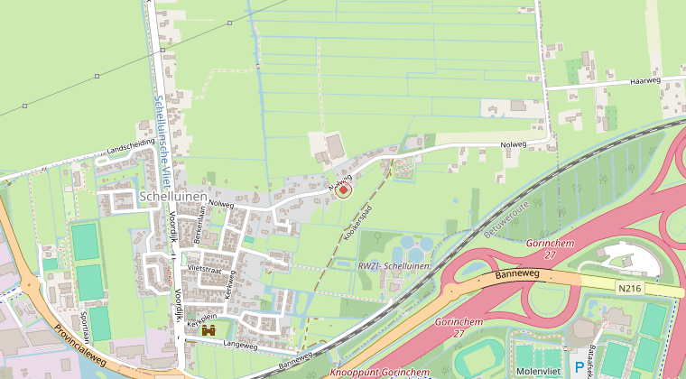 Kaart van de omgeving van de melding