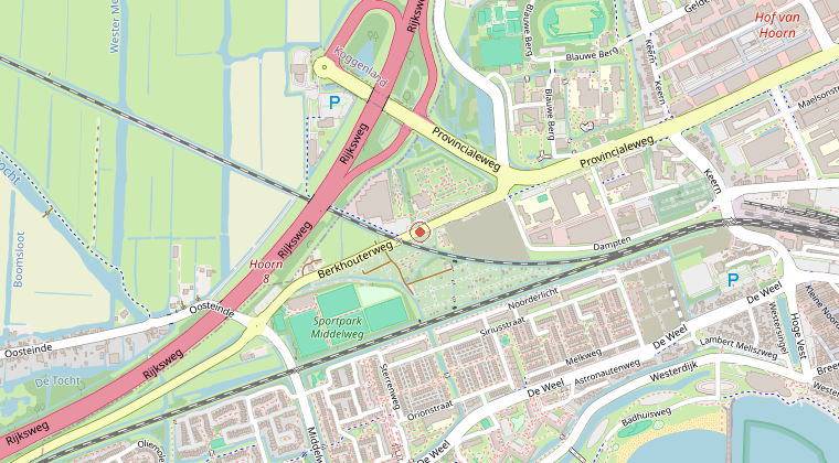 Kaart van de omgeving van de melding