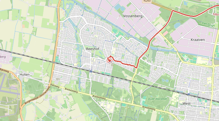 Kaart van de omgeving van de melding