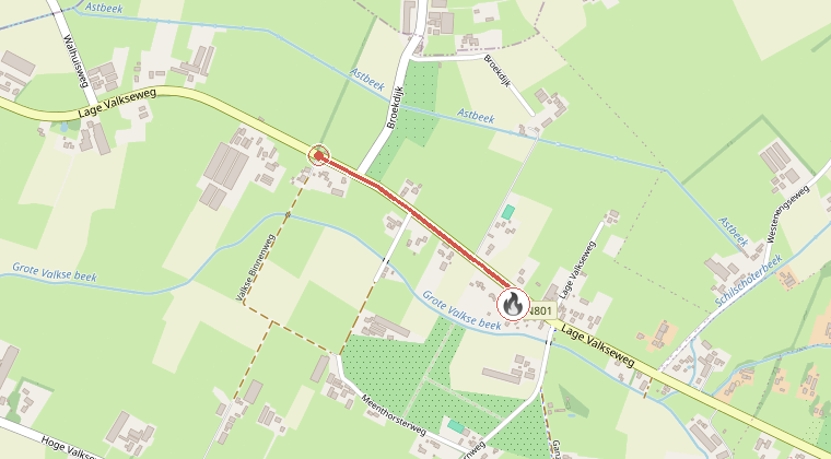 Kaart van de omgeving van de melding