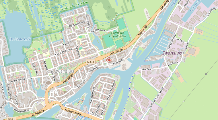 Kaart van de omgeving van de melding
