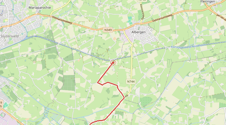 Kaart van de omgeving van de melding