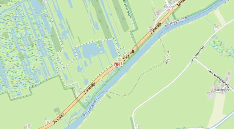 Kaart van de omgeving van de melding