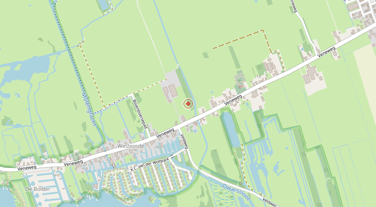 Kaart van de omgeving van de melding