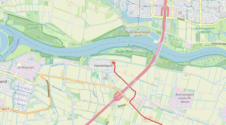 Kaart van de omgeving van de melding