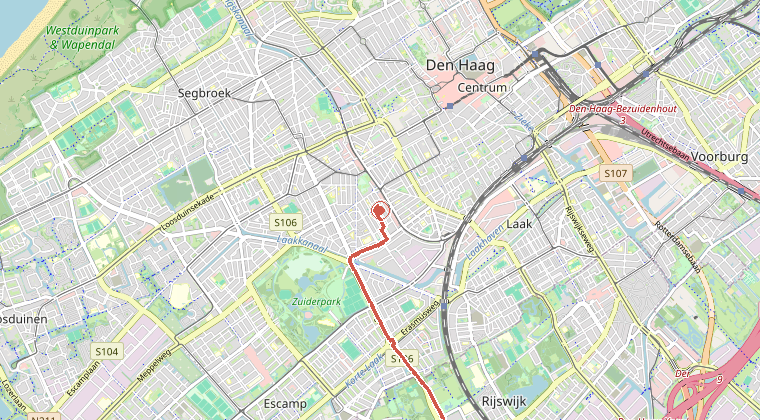 Kaart van de omgeving van de melding