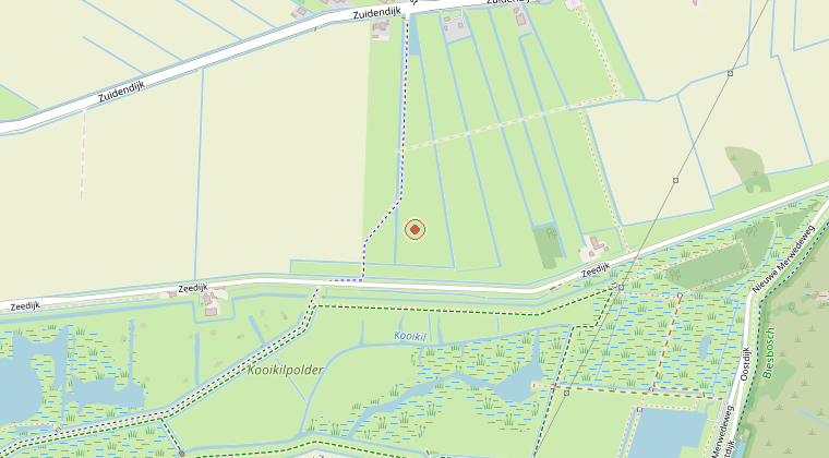 Kaart van de omgeving van de melding