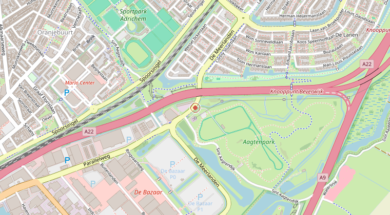 Kaart van de omgeving van de melding