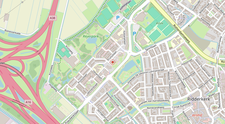 Kaart van de omgeving van de melding