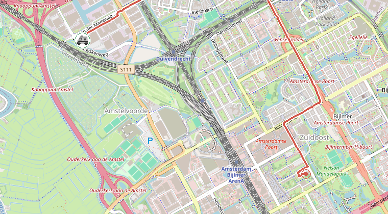 Kaart van de omgeving van de melding