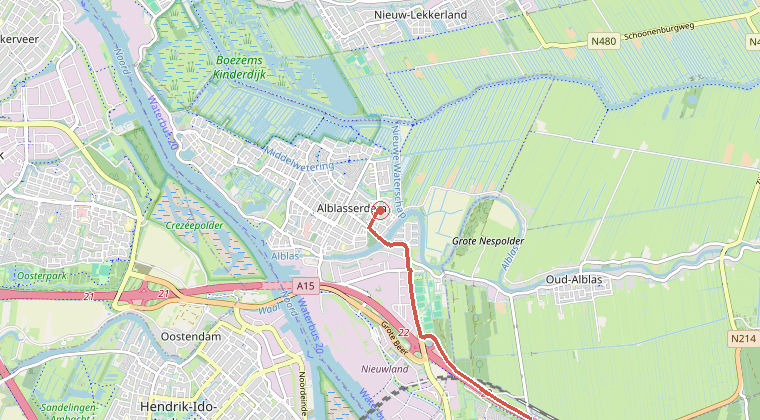Kaart van de omgeving van de melding