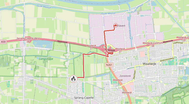 Kaart van de omgeving van de melding