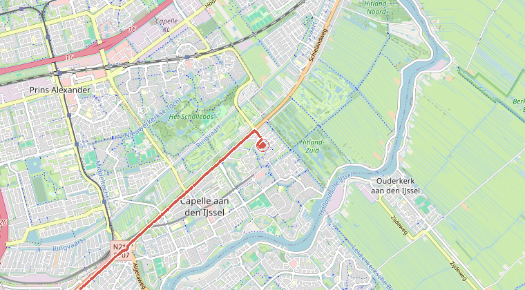 Kaart van de omgeving van de melding