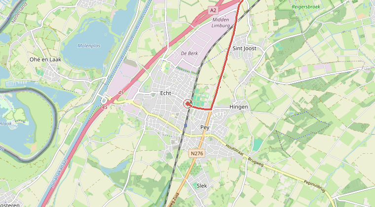 Kaart van de omgeving van de melding