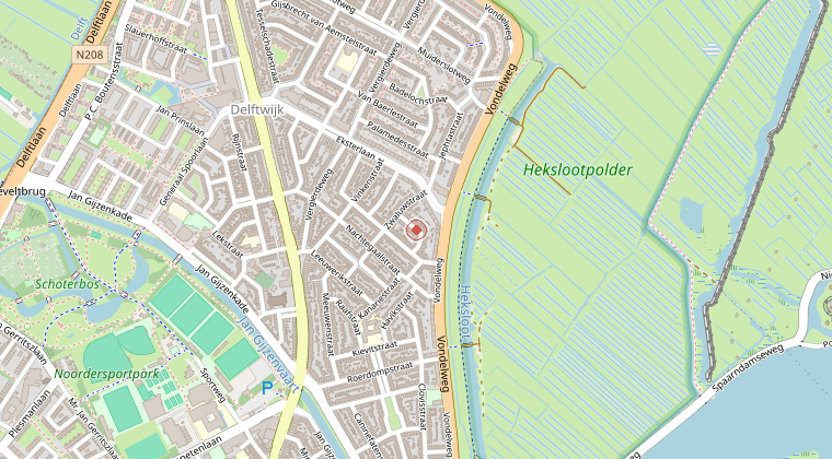 Kaart van de omgeving van de melding