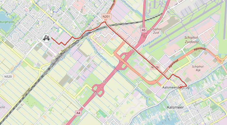 Kaart van de omgeving van de melding