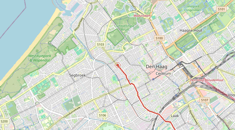 Kaart van de omgeving van de melding