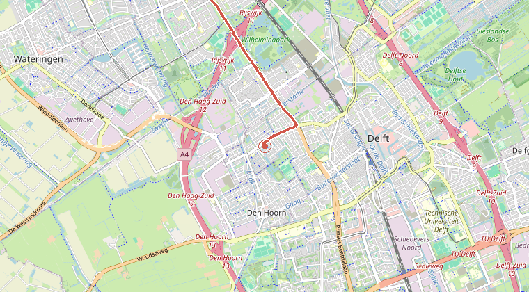 Kaart van de omgeving van de melding
