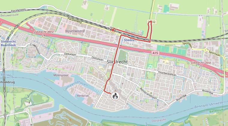 Kaart van de omgeving van de melding