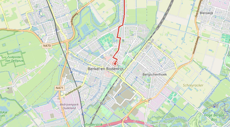 Kaart van de omgeving van de melding
