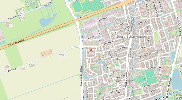 Kaart van de omgeving van de melding